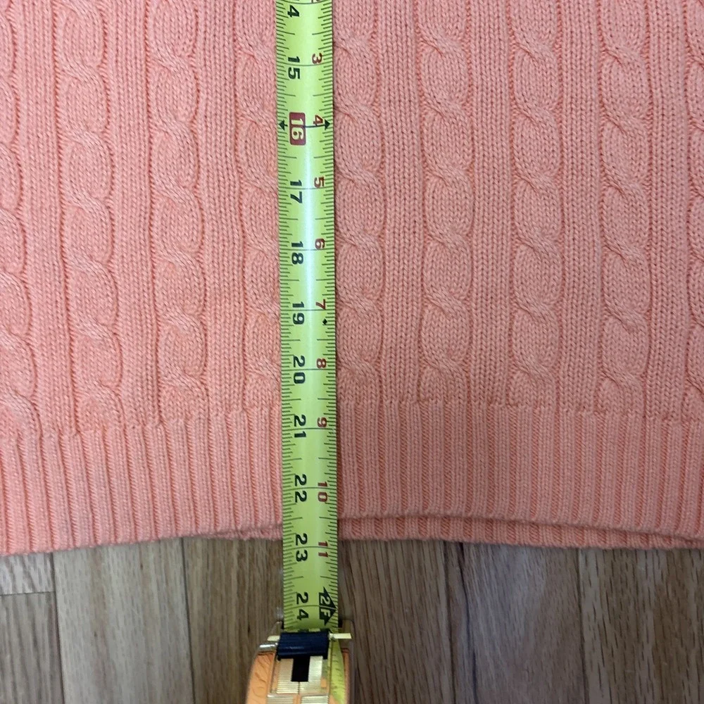 Woman's‎ Ralph Lauren Golf Peach Cable Knit Sleeveless Cotton Vest